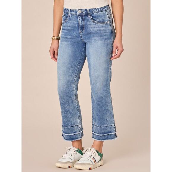 Democracy Ab"solution Mid-Rise Double Layer Kick Flare Jean sz 8 $90  WJ86 - Picture 2 of 10